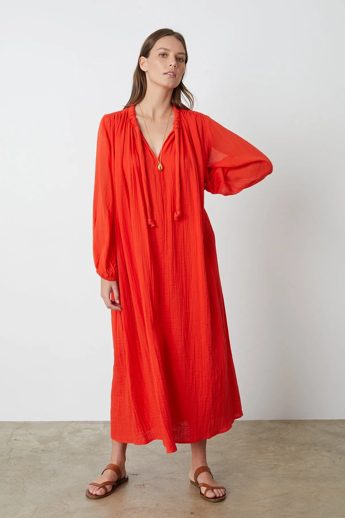 CARMELLA COTTON GAUZE MAXI DRESS