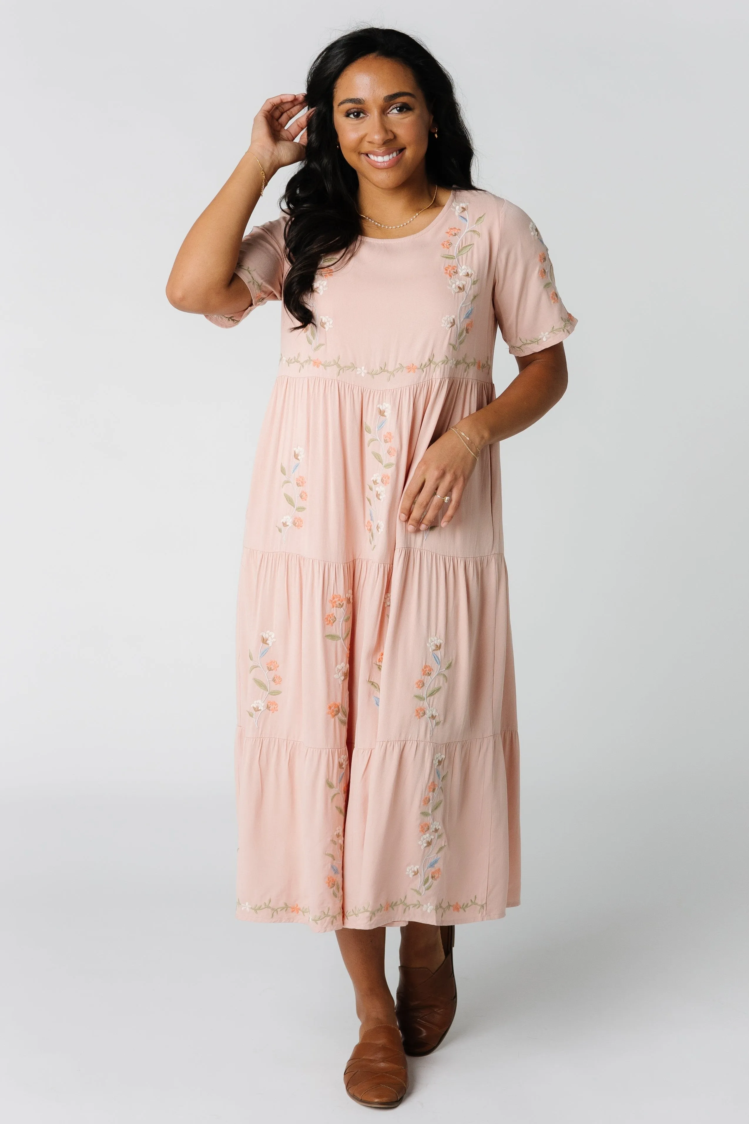 Cathy Embroidered Pocket Dress