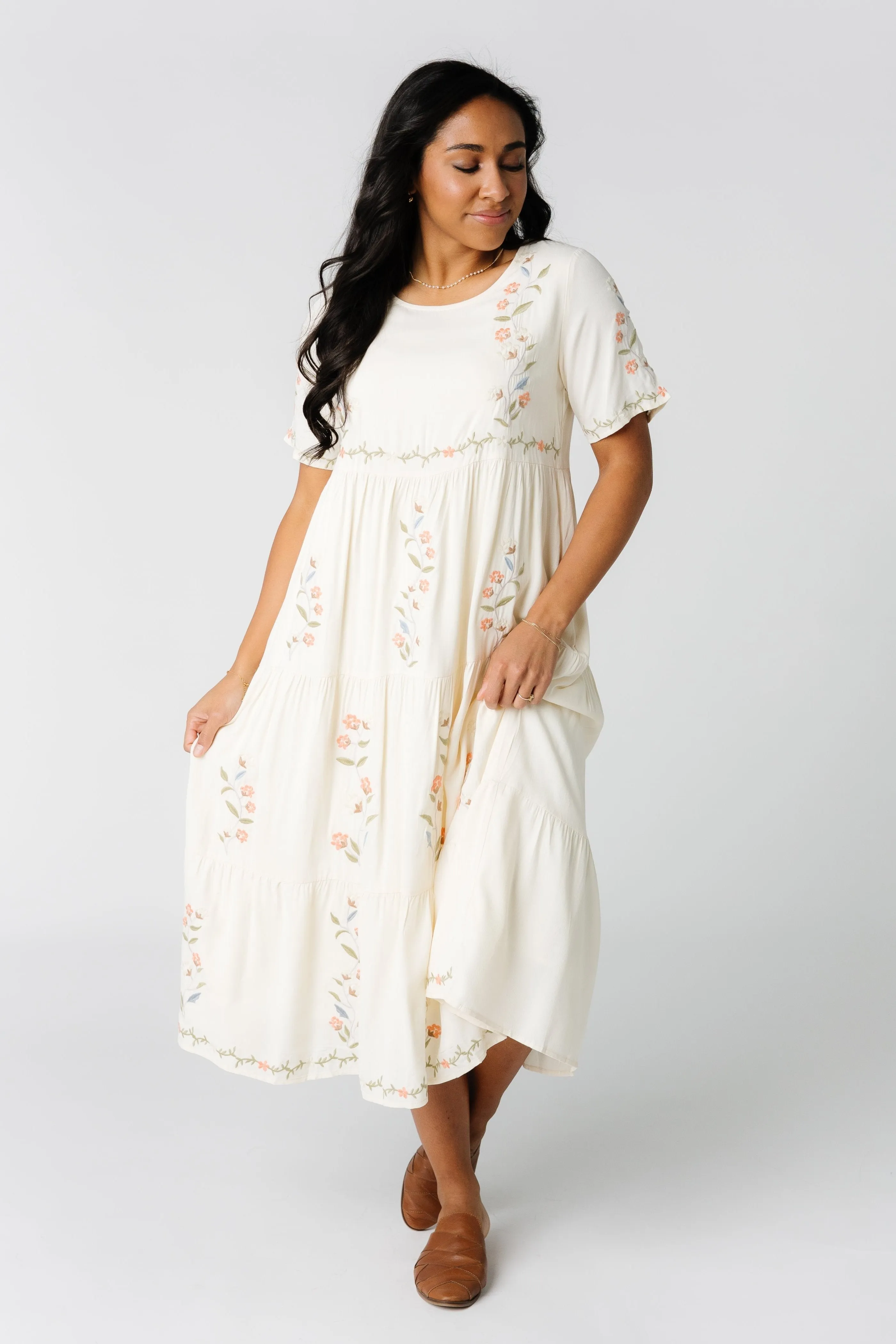 Cathy Embroidered Pocket Dress