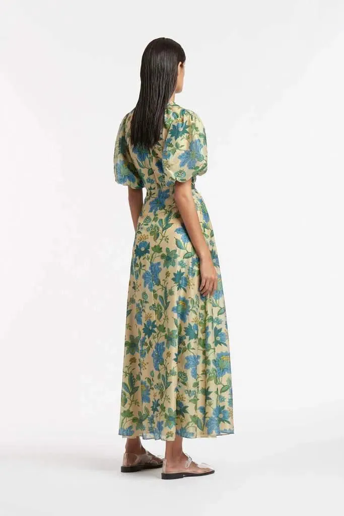 Celia Puff Sleeve Midi Dress Marguerite Print