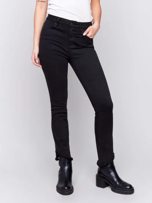 Charlie B - Black Asymmetrical Leg Pant 🇨🇦