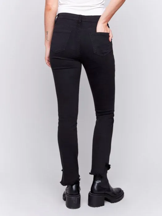 Charlie B - Black Asymmetrical Leg Pant 🇨🇦