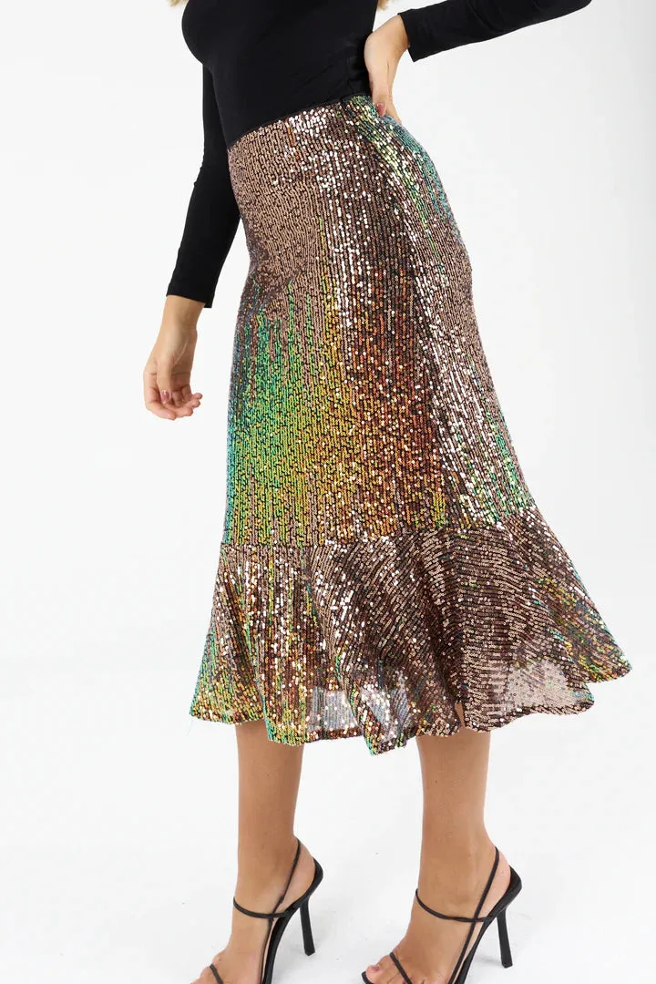 Chase Sequin Midi Skirt