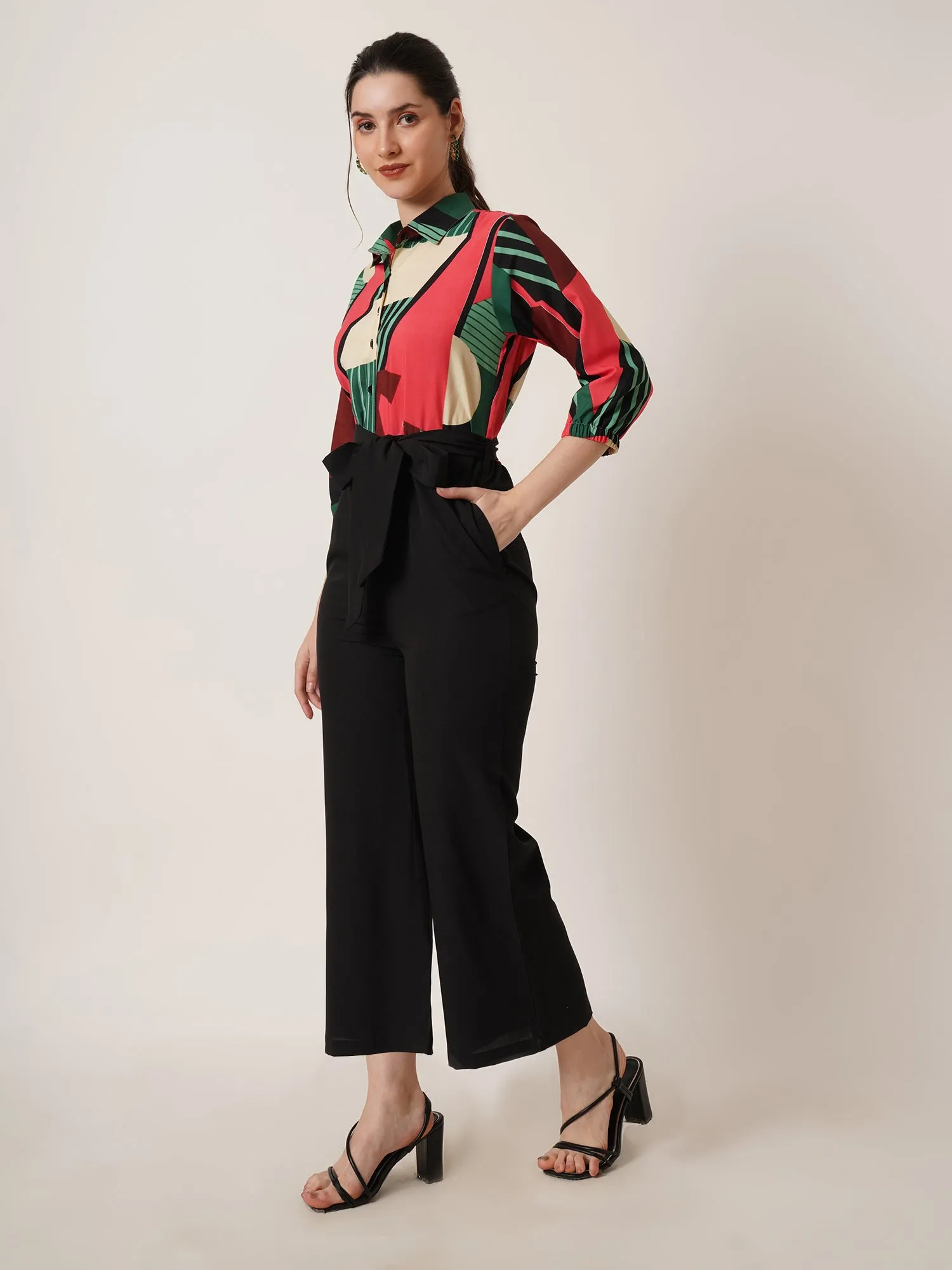 Cherry Blossom Colorblock Jumpsuit