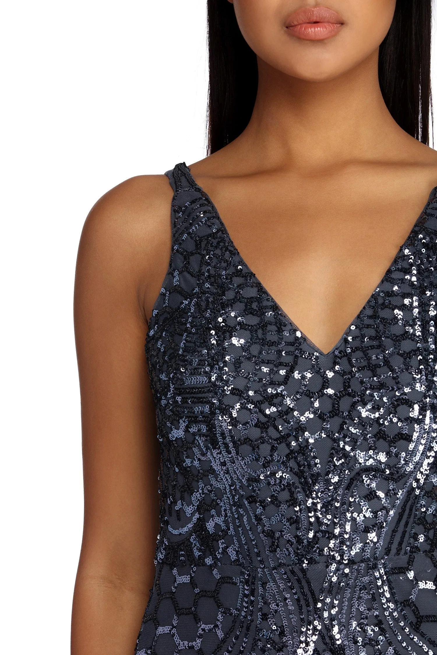 Ciara Formal Beaded And Sequin Dress