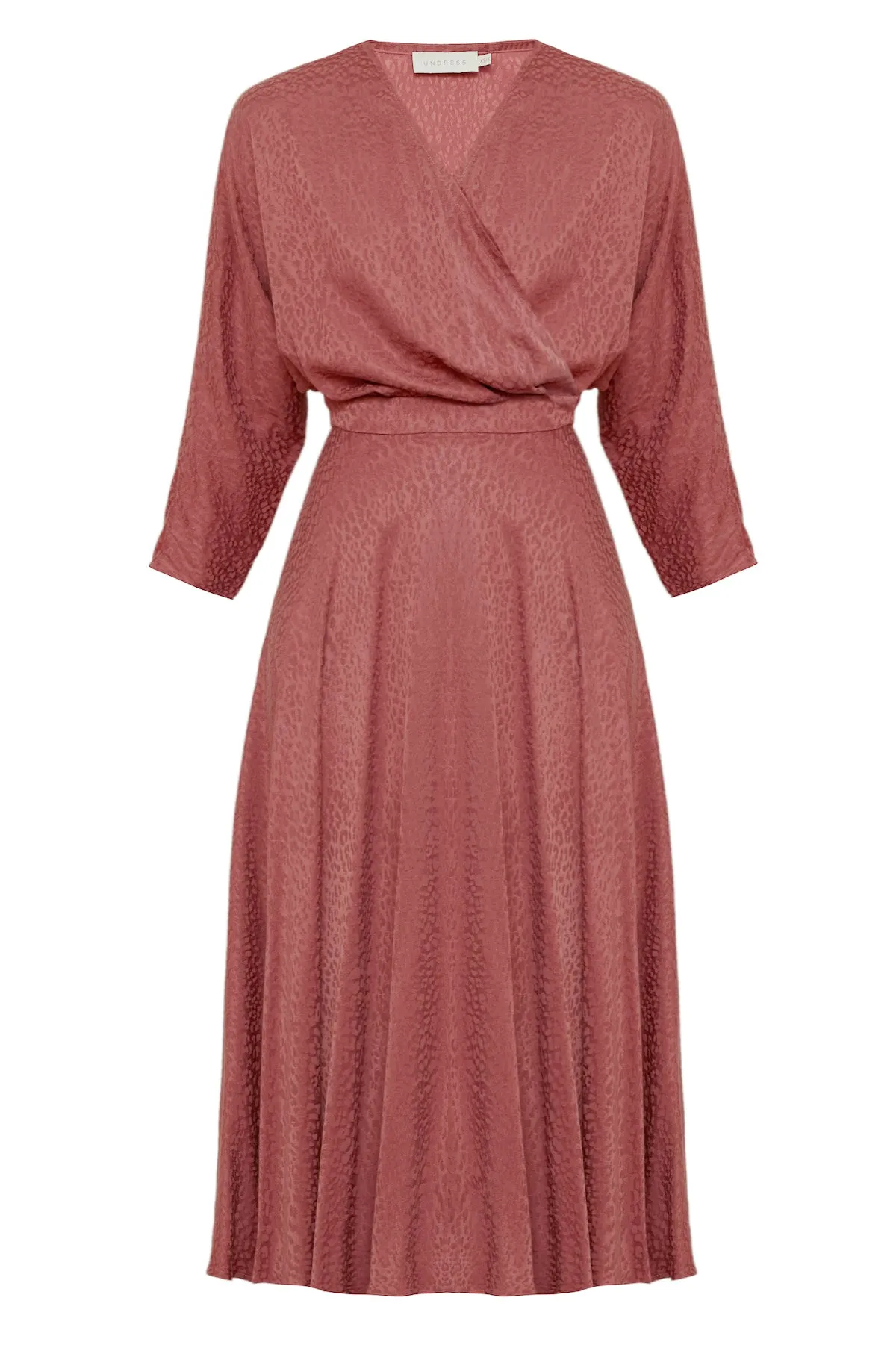 CLEO terracotta midi wrap dress