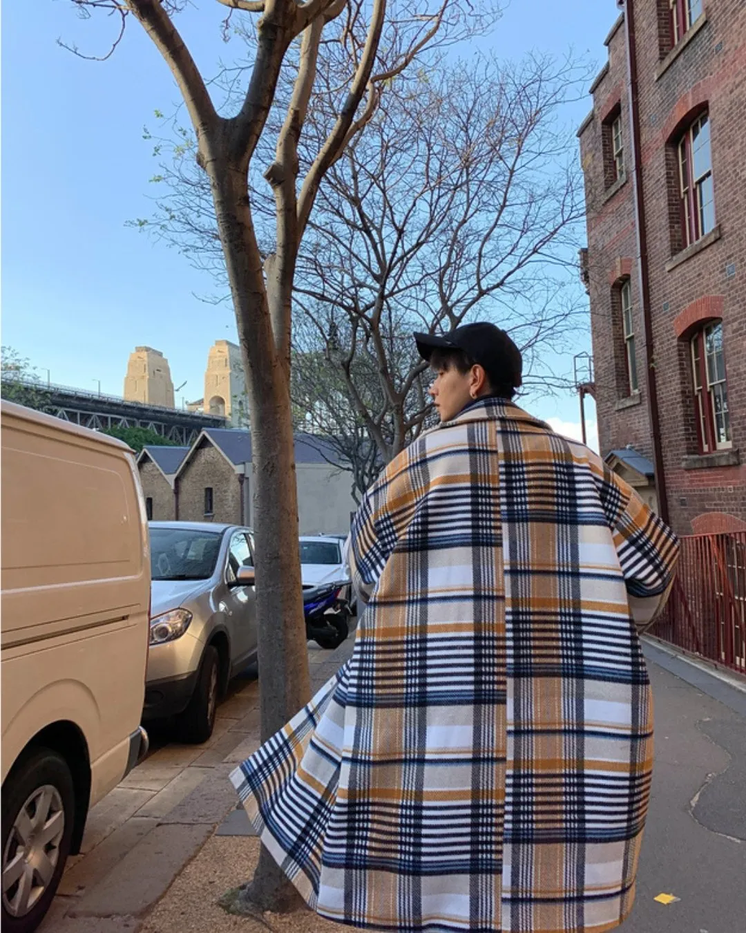 COLOR BLOCK CHECK COAT BGB0003