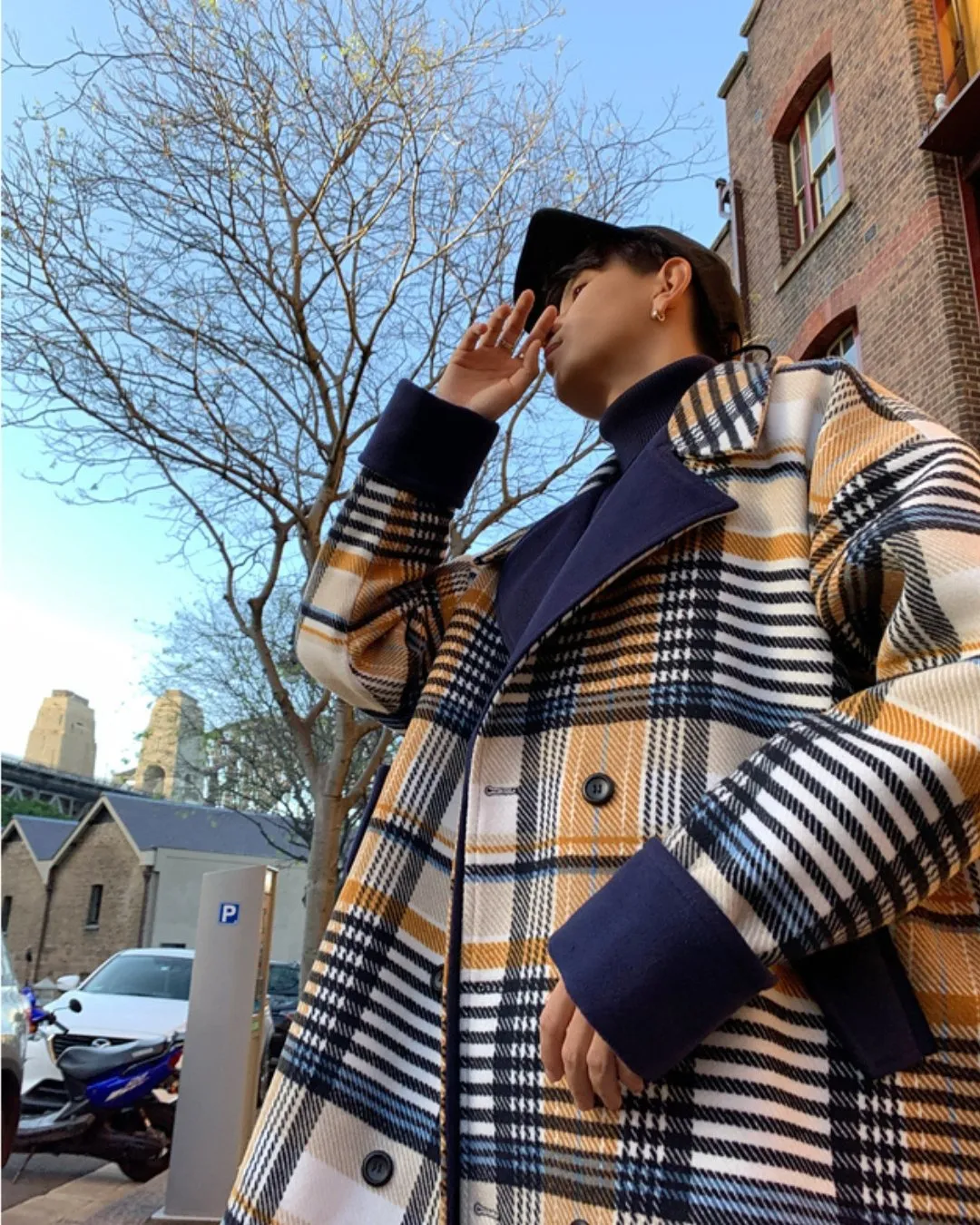 COLOR BLOCK CHECK COAT BGB0003