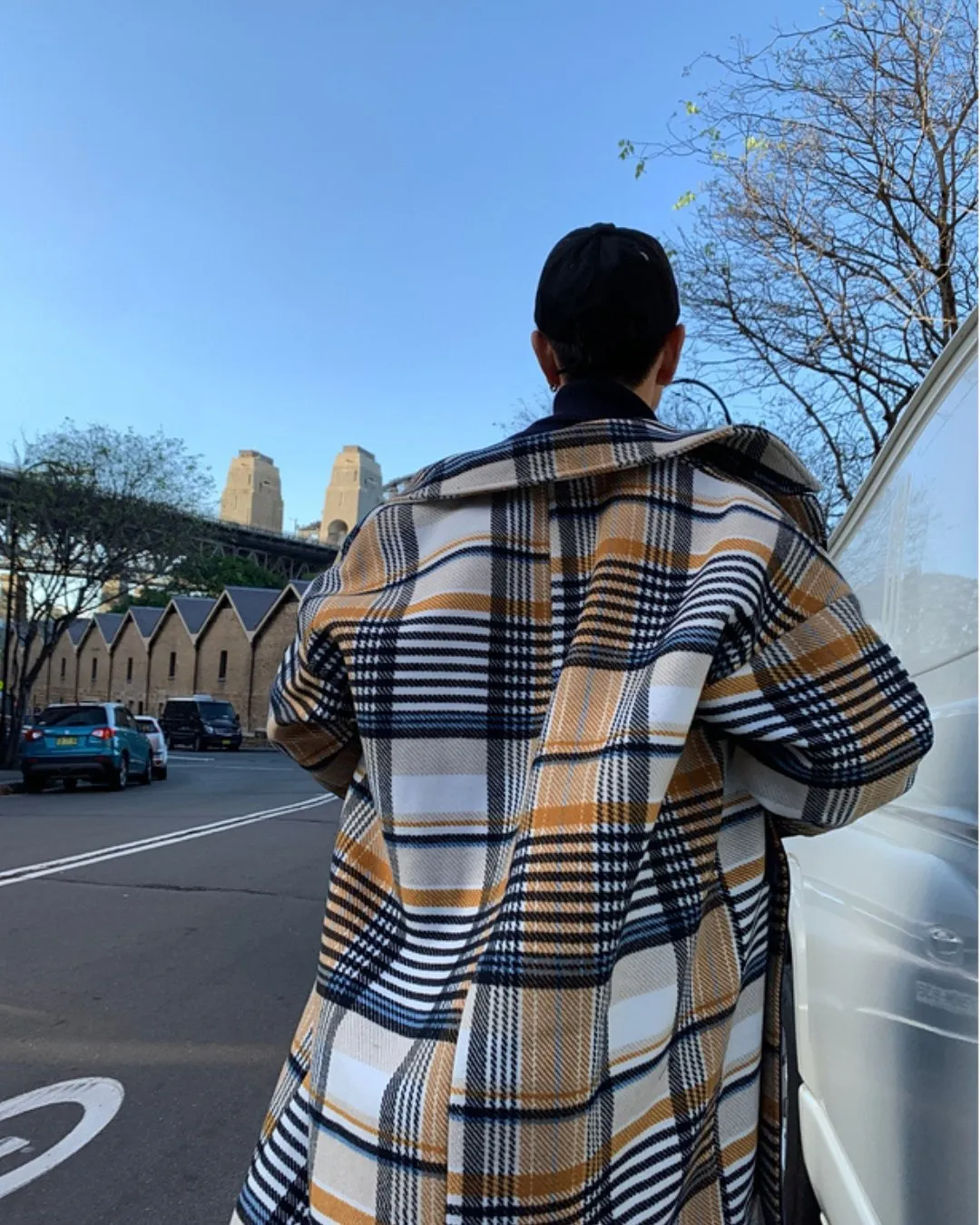 COLOR BLOCK CHECK COAT BGB0003