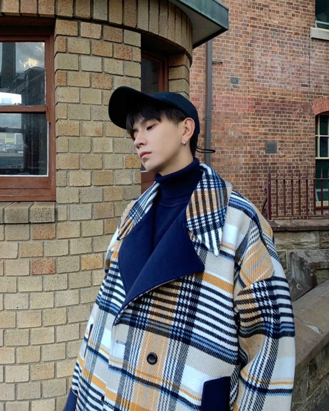 COLOR BLOCK CHECK COAT BGB0003