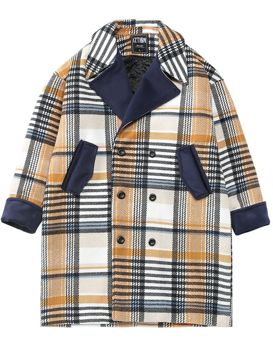 COLOR BLOCK CHECK COAT BGB0003