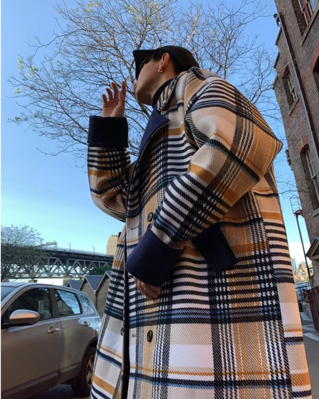 COLOR BLOCK CHECK COAT BGB0003