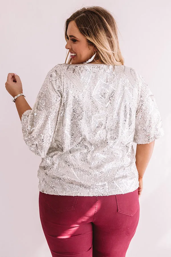 Countdown To Champagne Sequin Top  Curves