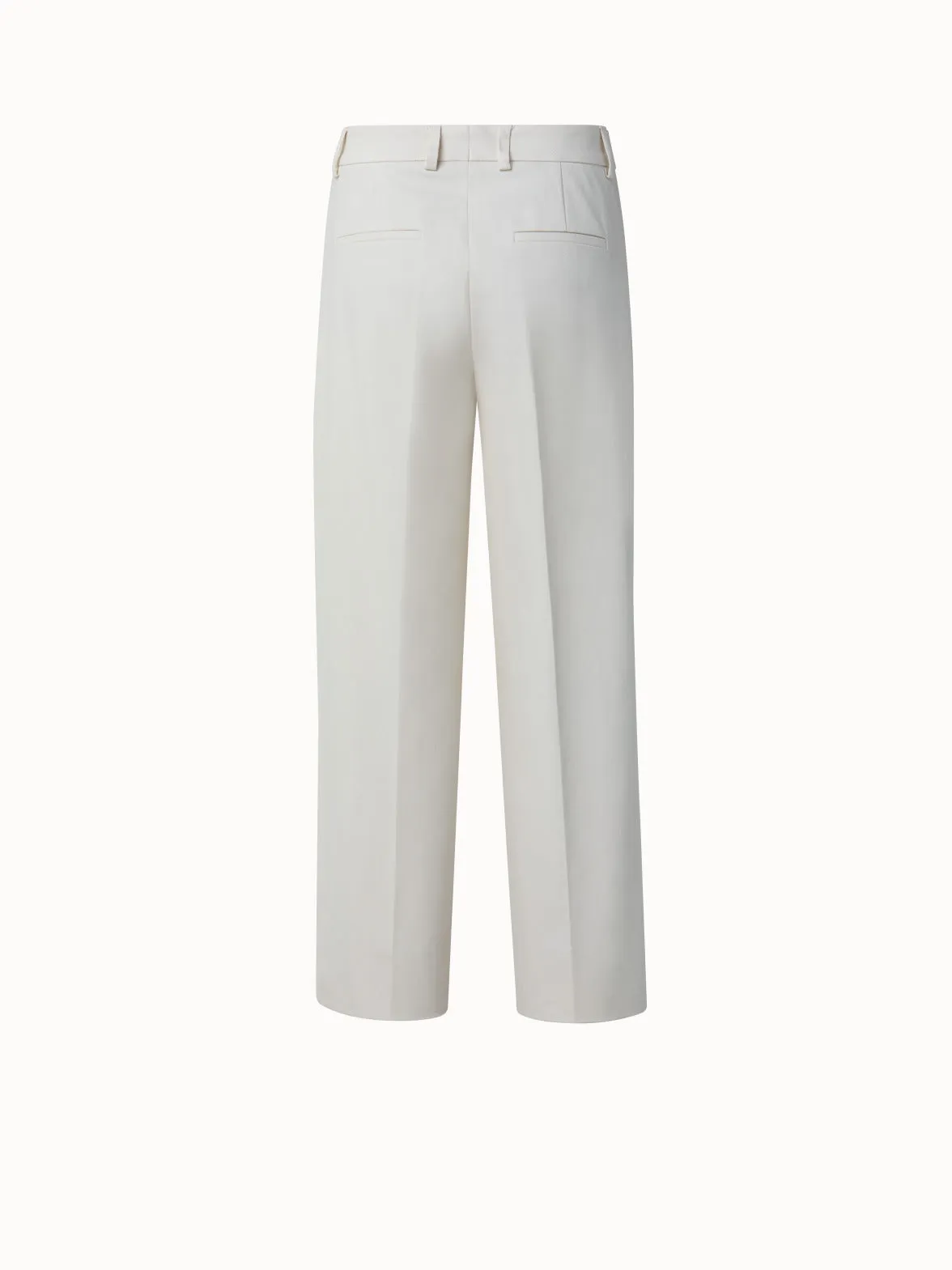 Cropped Cotton Silk Double Face Wide Leg Pants