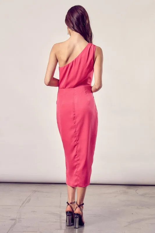 Desiree One Shoulder Wrap Dress