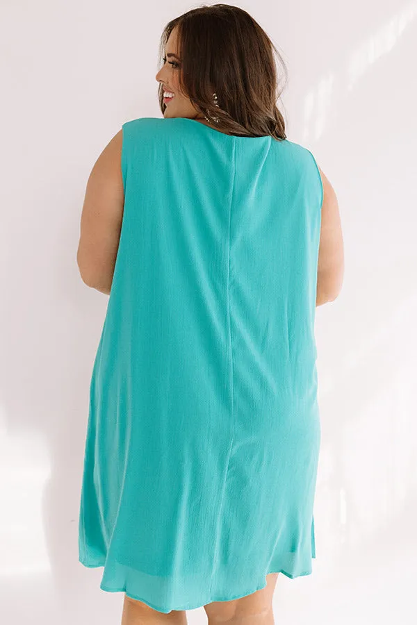 Dinner With A View Shift Dress in Jade Curves