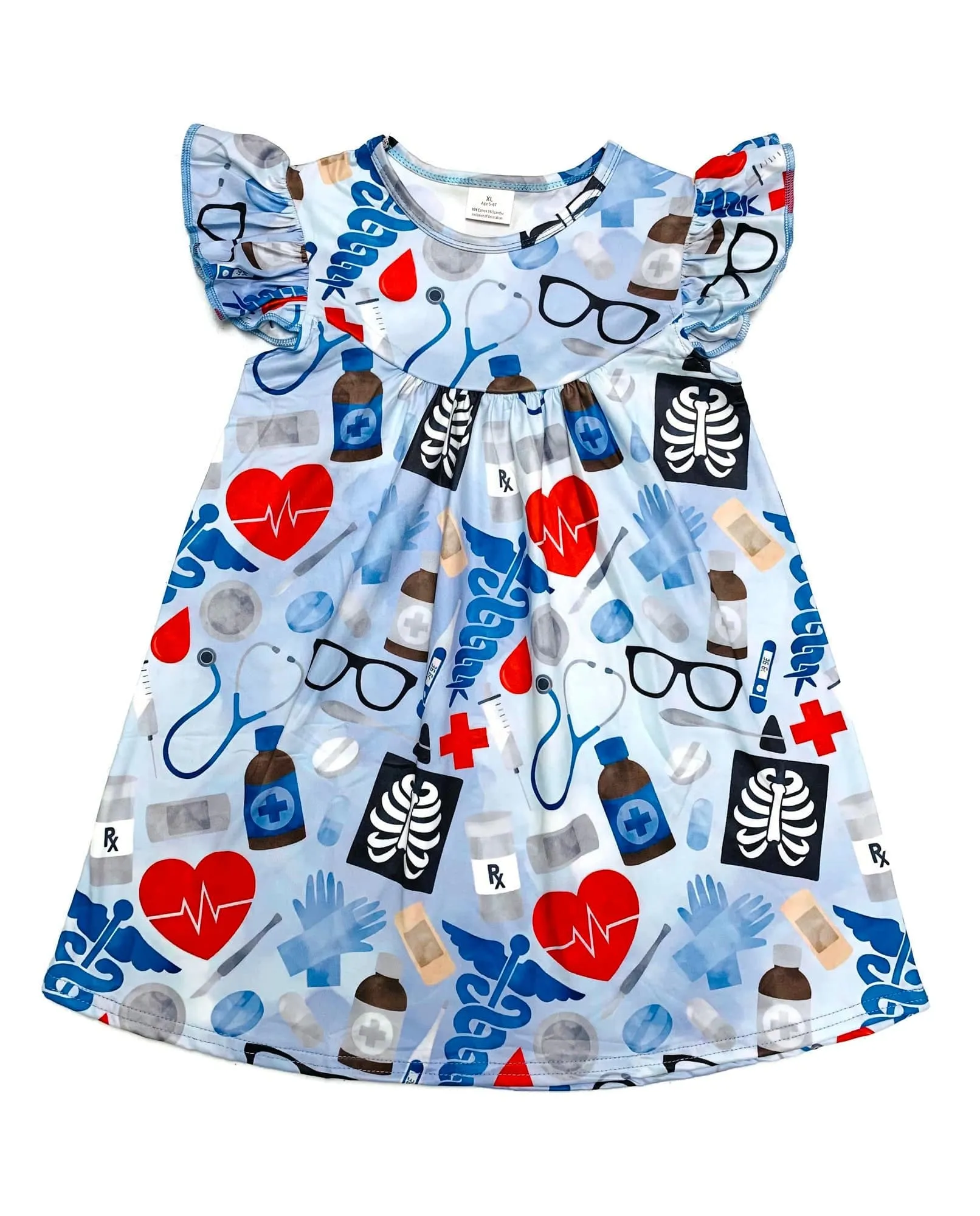 Doctor Inspired Flutter Milk Silk Dress