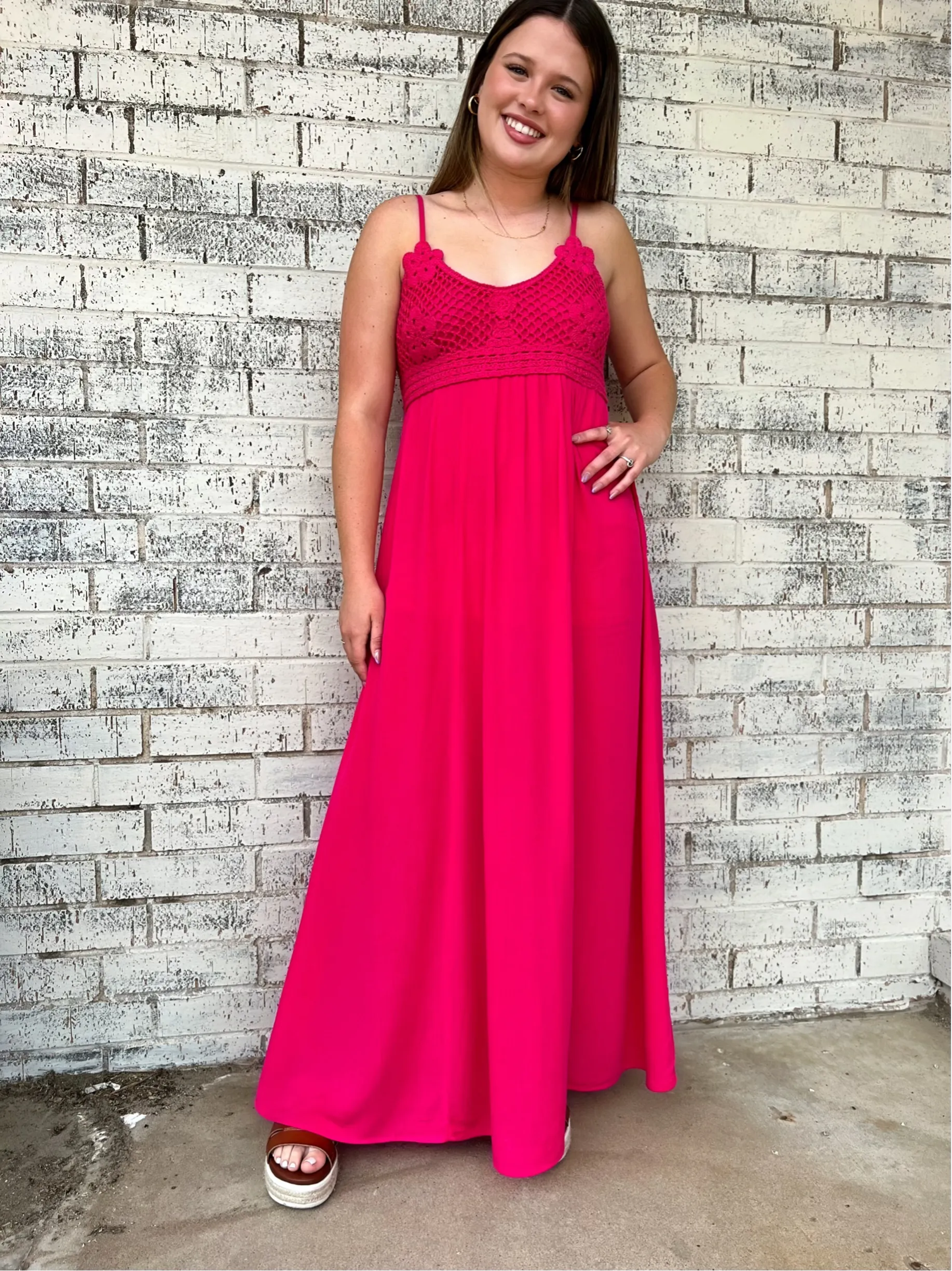 Don't Fuchsia Around With Me Maxi Dress