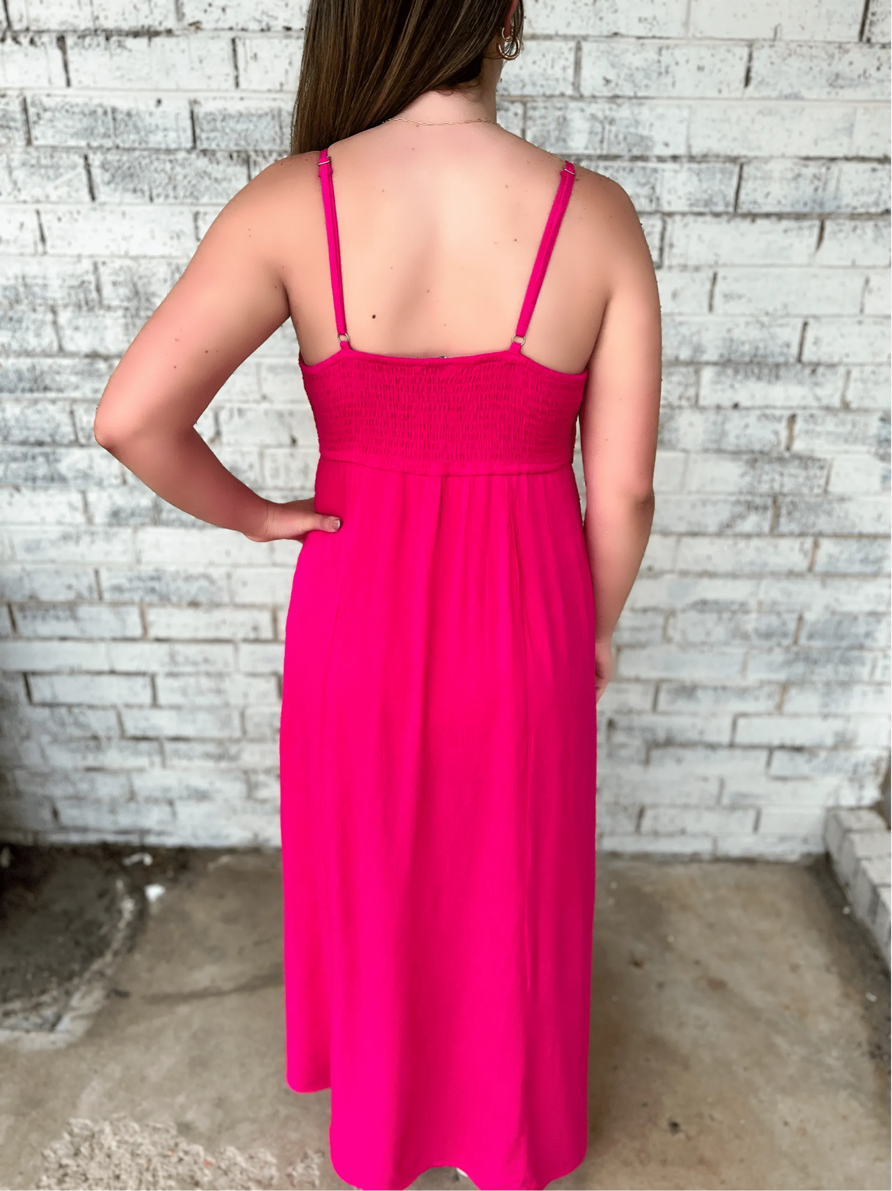 Don't Fuchsia Around With Me Maxi Dress