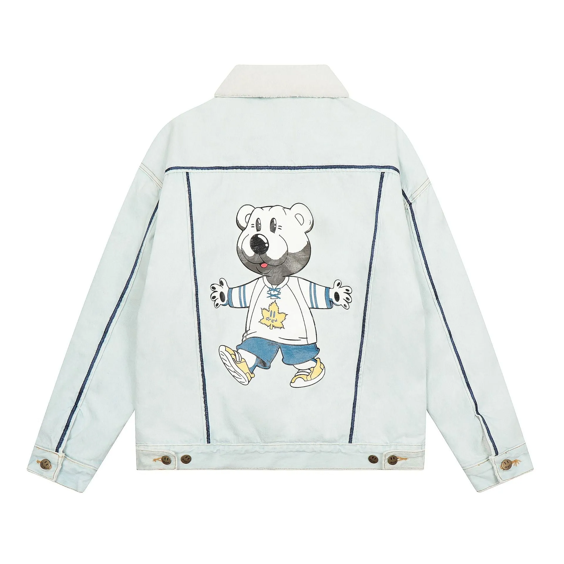 Drew House Jacket Bear Lapel Fleece Fleece Denim Jacket