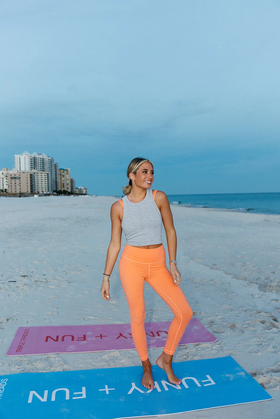 Elise High-Neck Tank - Heather Grey