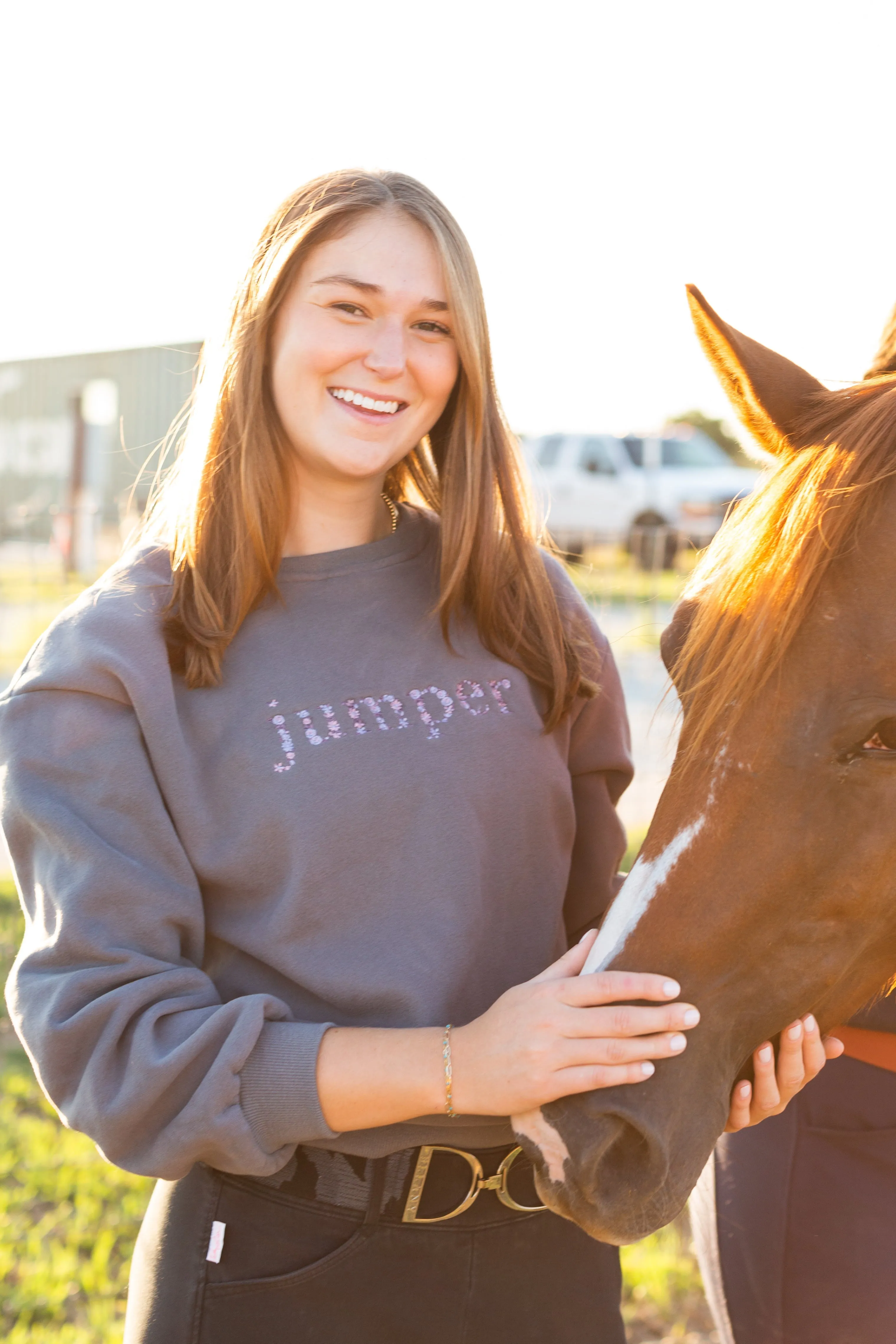 Ellany Grey "JUMPER" Sweatshirt - Purple