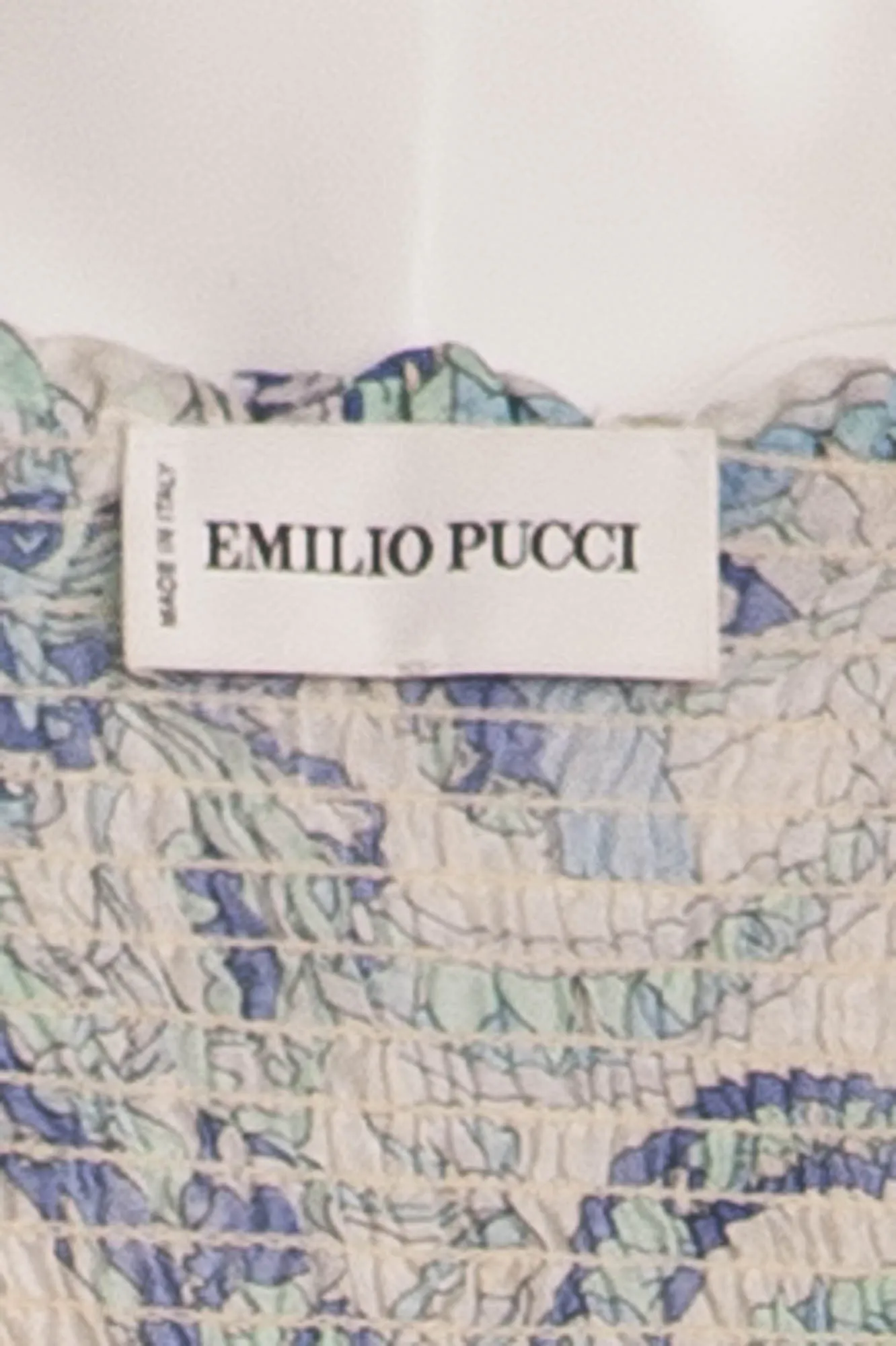 Emilio Pucci - Long Blue Print Spaghetti Strap Dress -