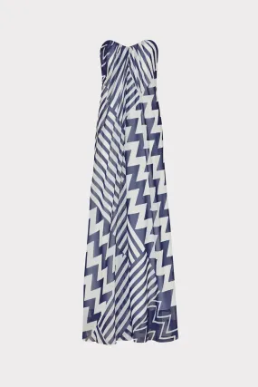 Erin Patchwork Chevron Maxi Dress