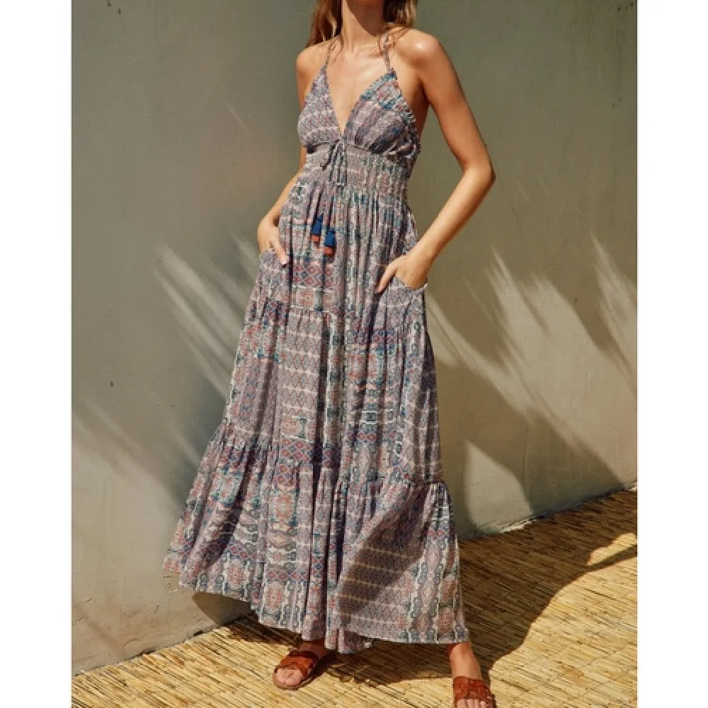 Ethnic Print Maxi Dress