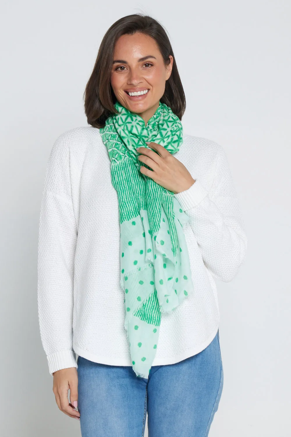 Evannah Wrap - Green Spot/Stripe