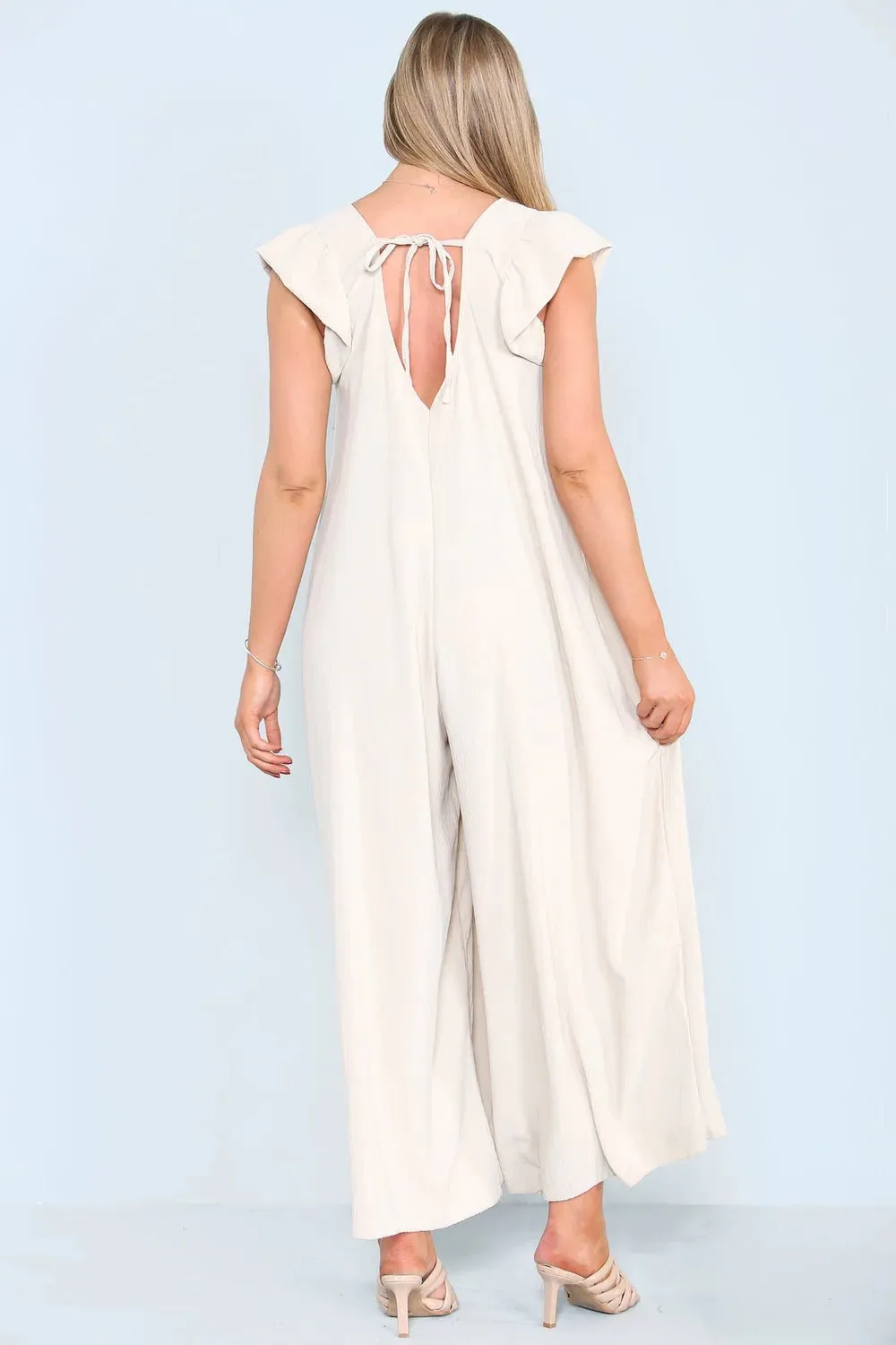 Evita Frill Sleeve Jumpsuit