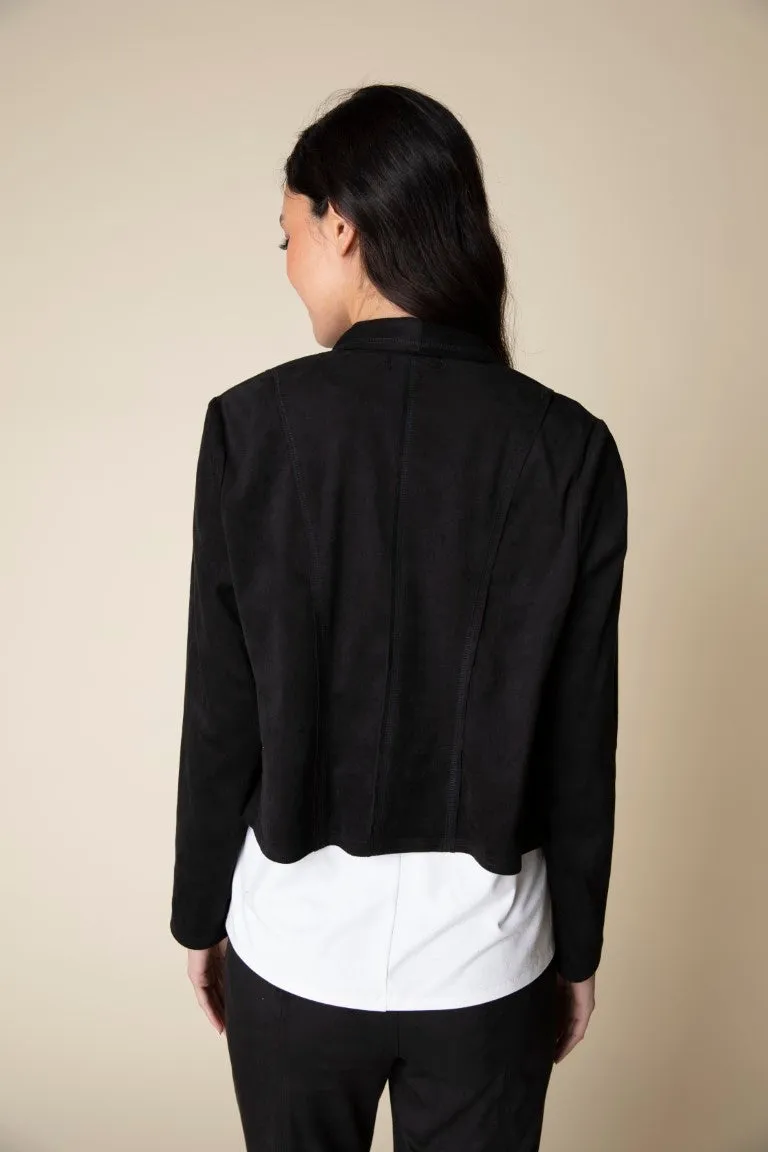 Faux Suede Seamed Jacket