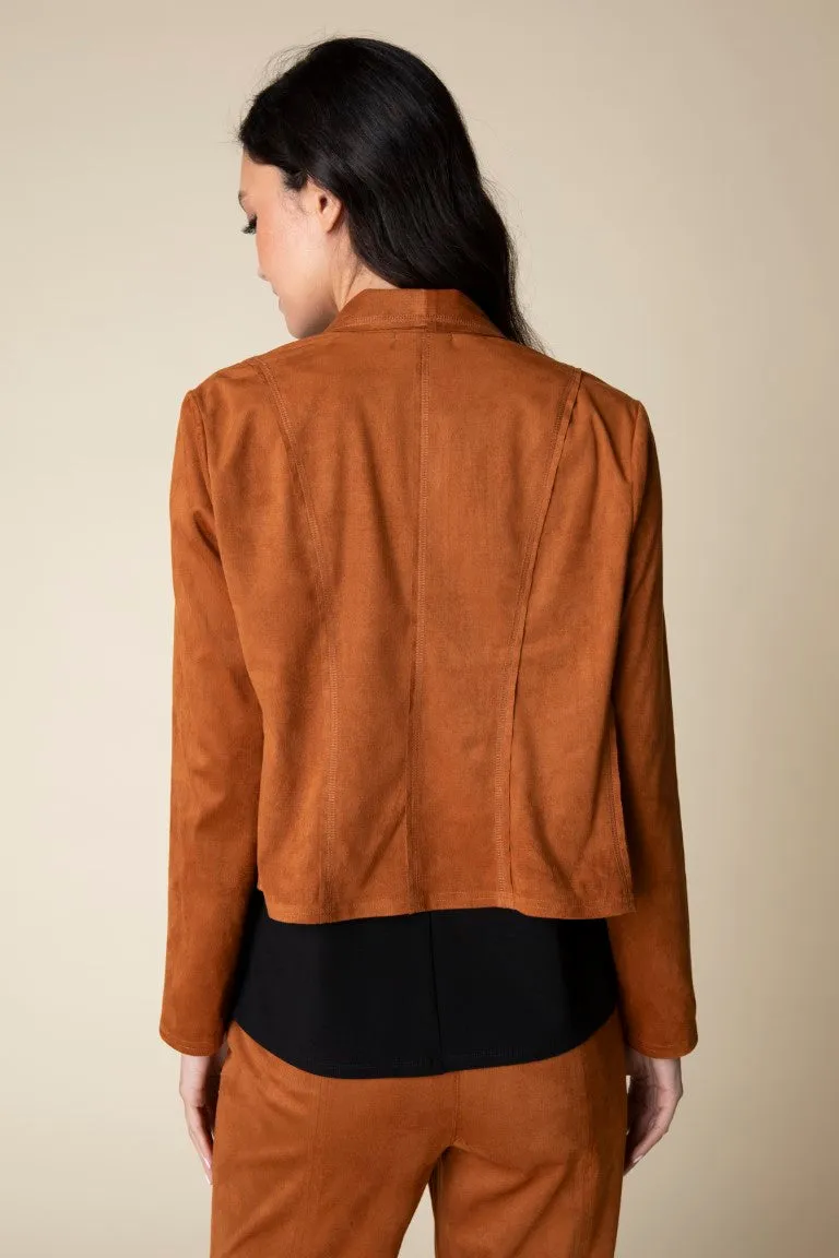 Faux Suede Seamed Jacket