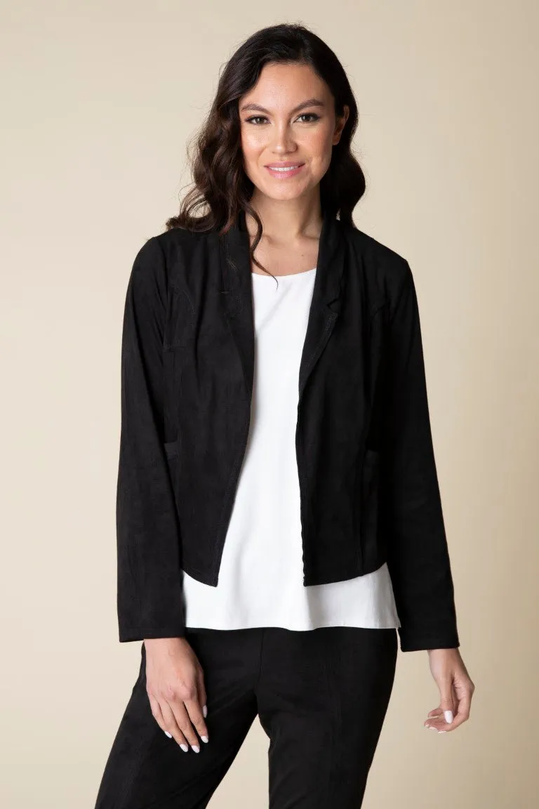 Faux Suede Seamed Jacket