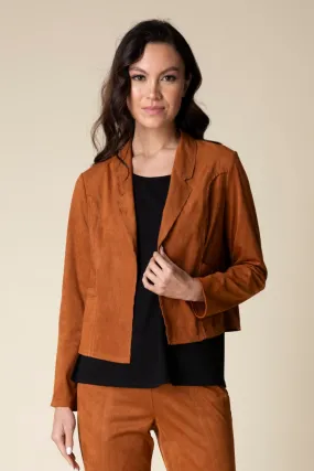 Faux Suede Seamed Jacket