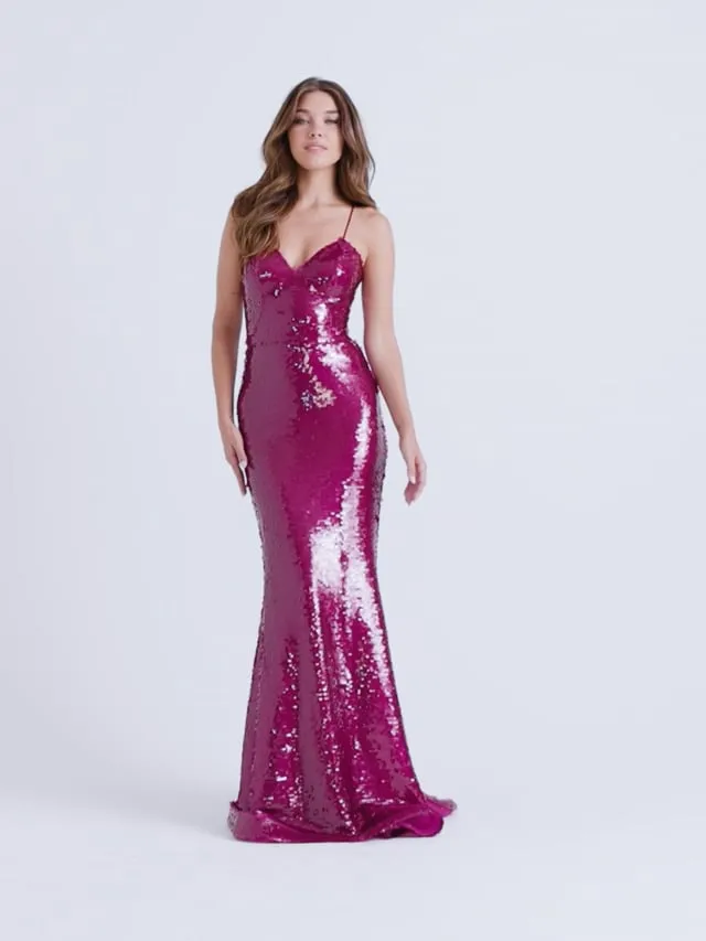 Faviana Glam Sequin Open Back Prom Dress 11261