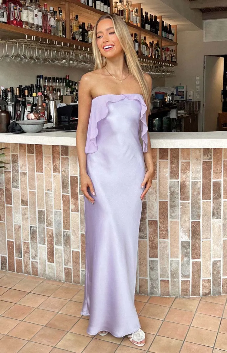 Faylinn Purple Strapless Maxi Dress