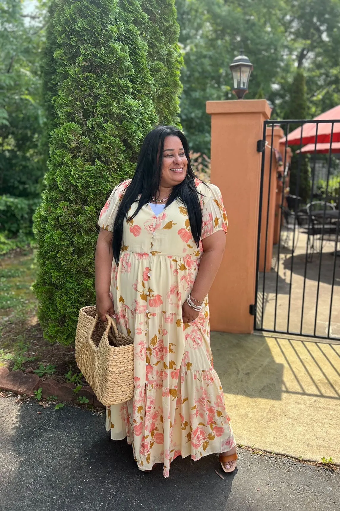 Finley Cream Floral Maxi Dress