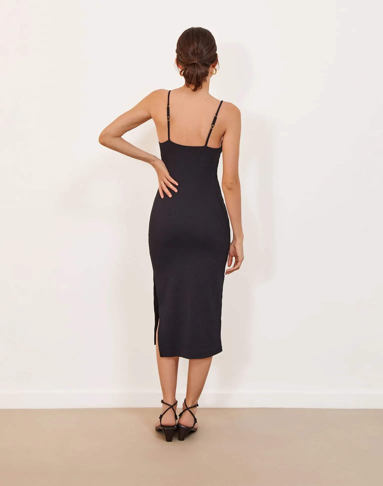 Firenze Lou Midi Dress - Black