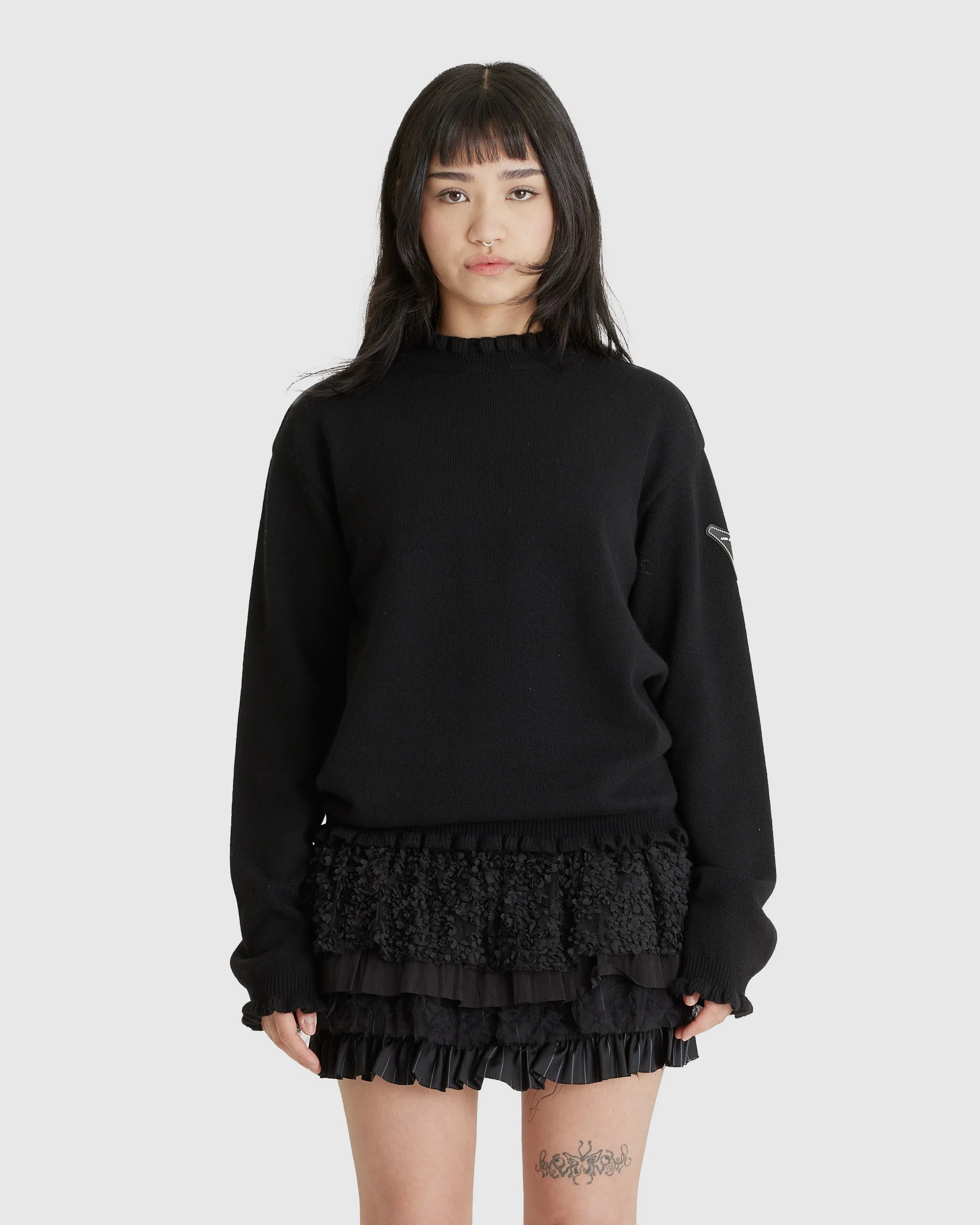 Flower Rib Crewneck Sweater (W)