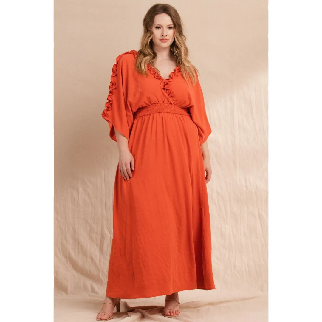 Flowy Maxi Dress - Gold or Coral