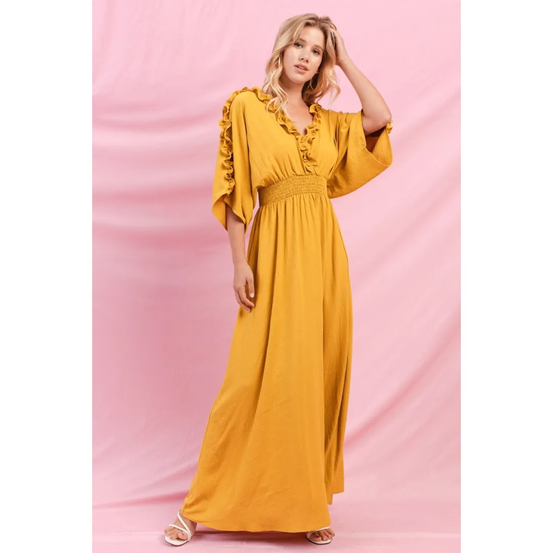 Flowy Maxi Dress - Gold or Coral