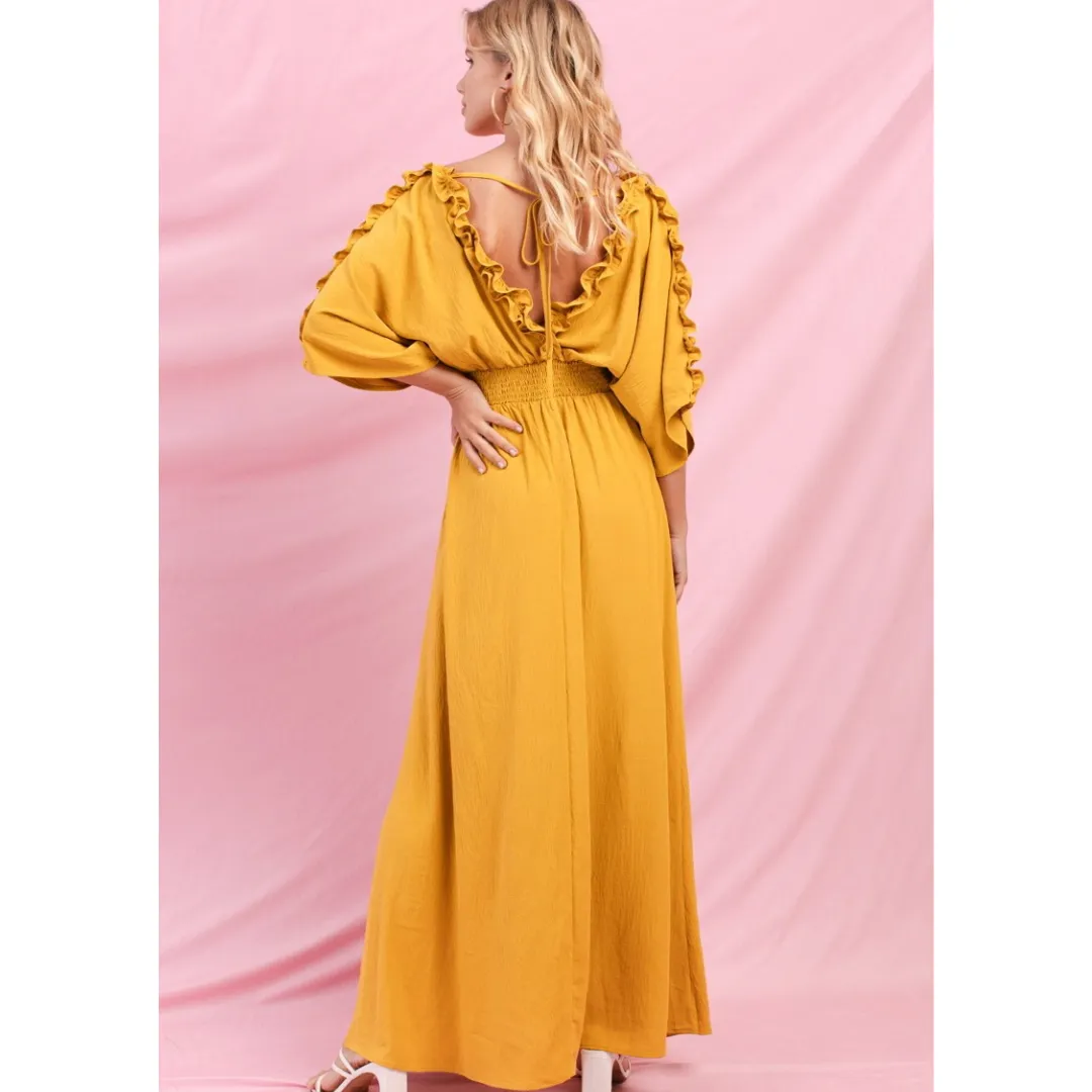 Flowy Maxi Dress - Gold or Coral