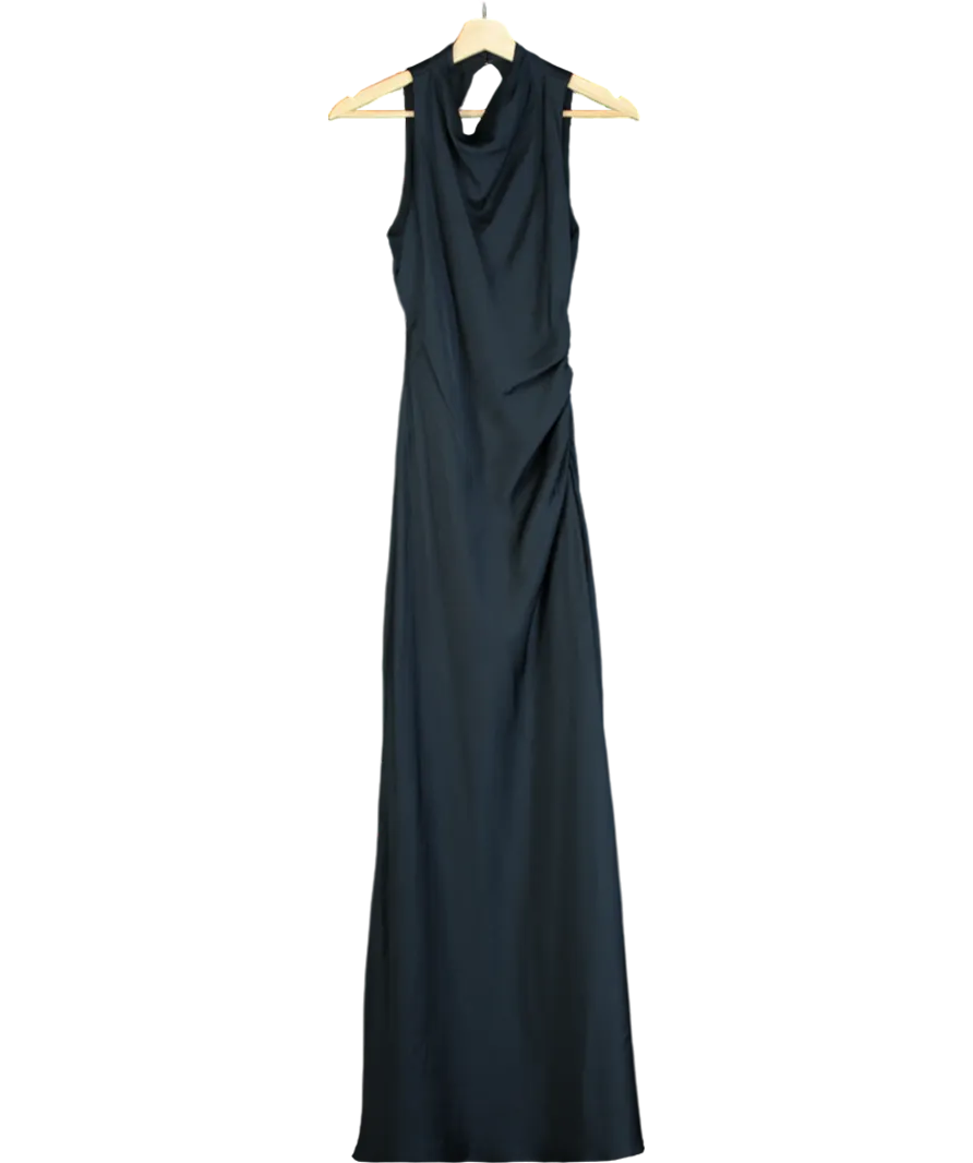 FOREVER NEW Blue Michelle Open-back Satin Maxi Dress UK 6