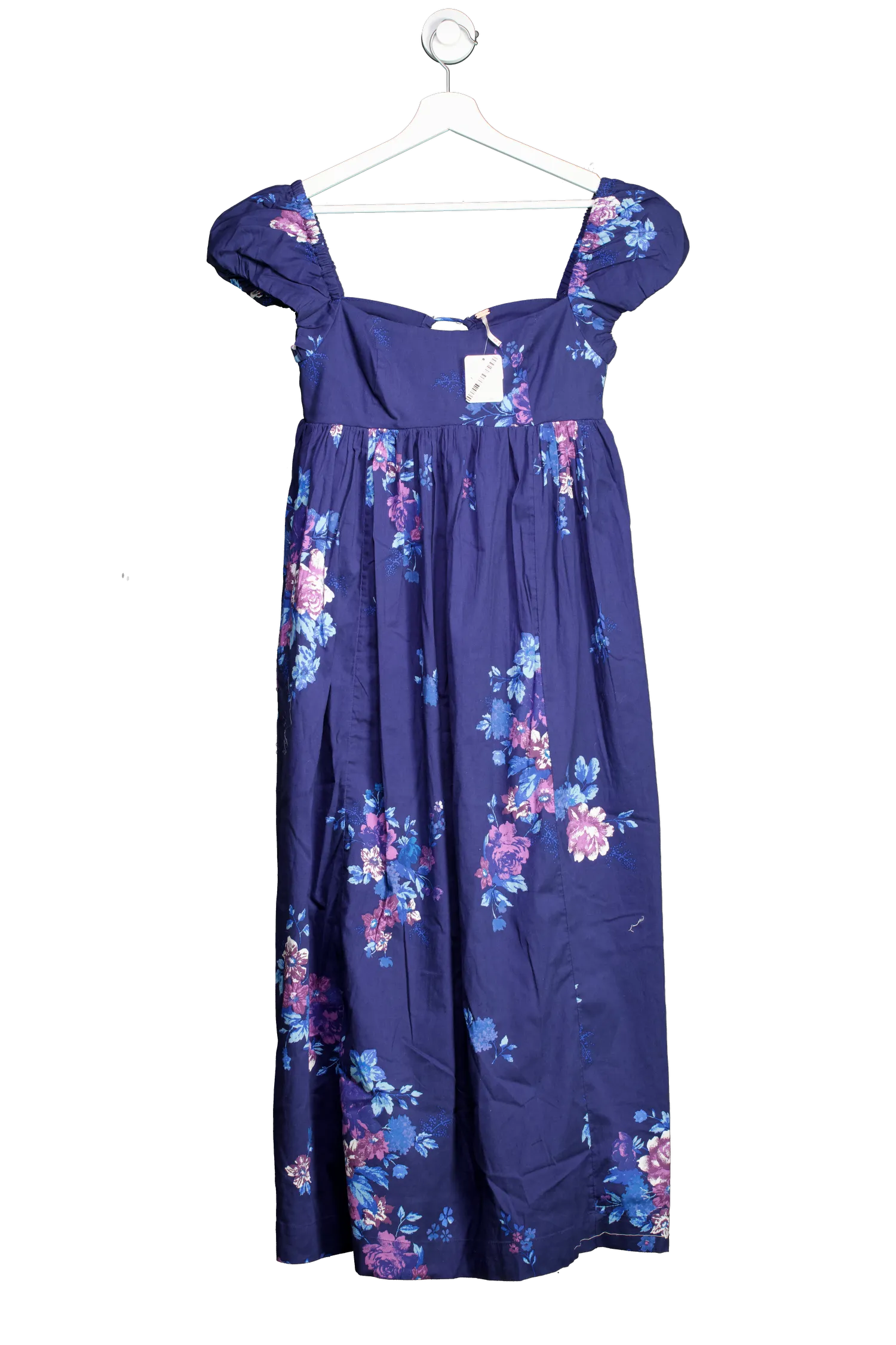 Free People Blue Linda Lou Poplin Maxi Dress UK XS