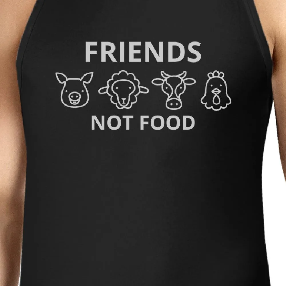 Friends Not Food Men's Black Tanks Unique Design For Animal Lovers