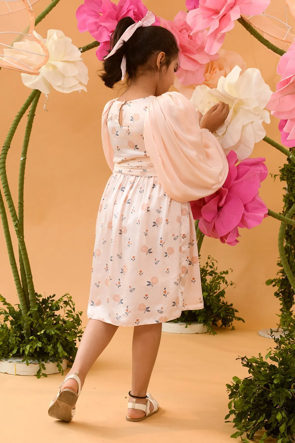 Fume of Motley- Floral Printed Dress For Girls