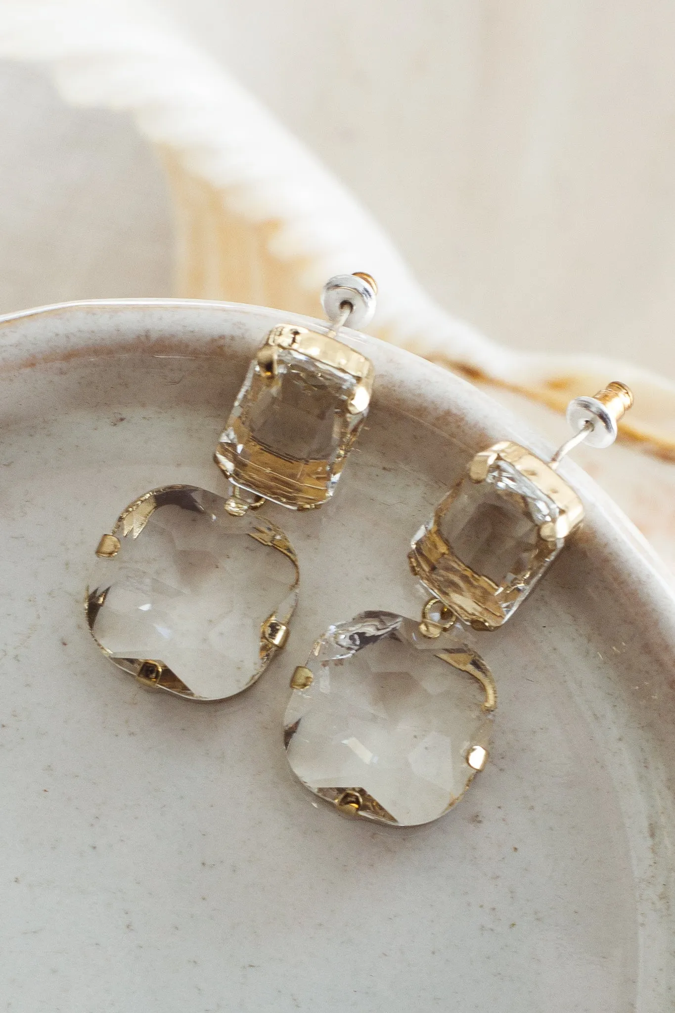 Georgia Crystal Drop Earrings Clear