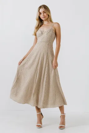 Gingham Coreset Maxi Dress