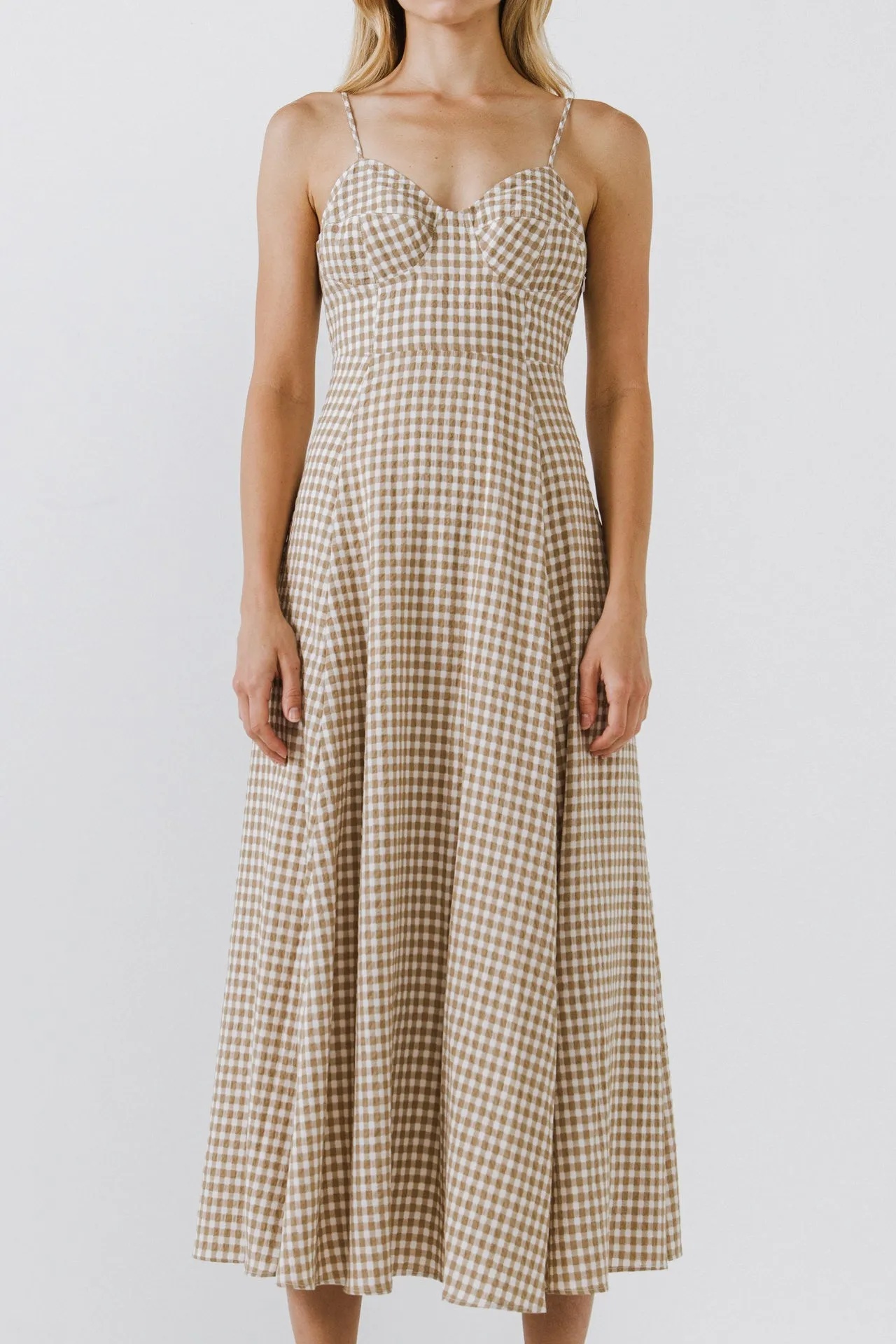 Gingham Coreset Maxi Dress